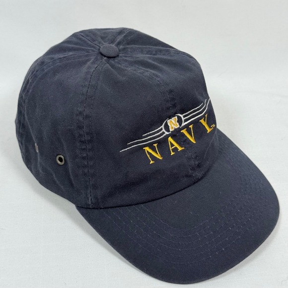Headmaster, Inc. Other - Vintage Navy Baseball Cap Hat Gold Embroidered Military Dad Adjustable Strapback